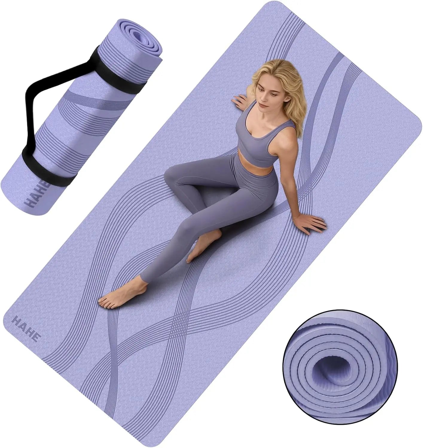 Extra Wide 7mm Thick Yoga Mat, Non-Slip Exercise Mat