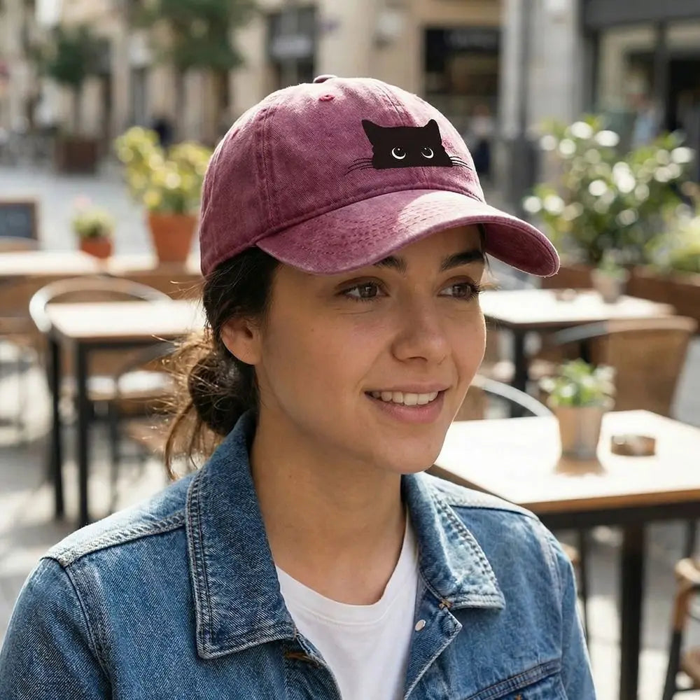 Cute Cartoon Cat Print Hat