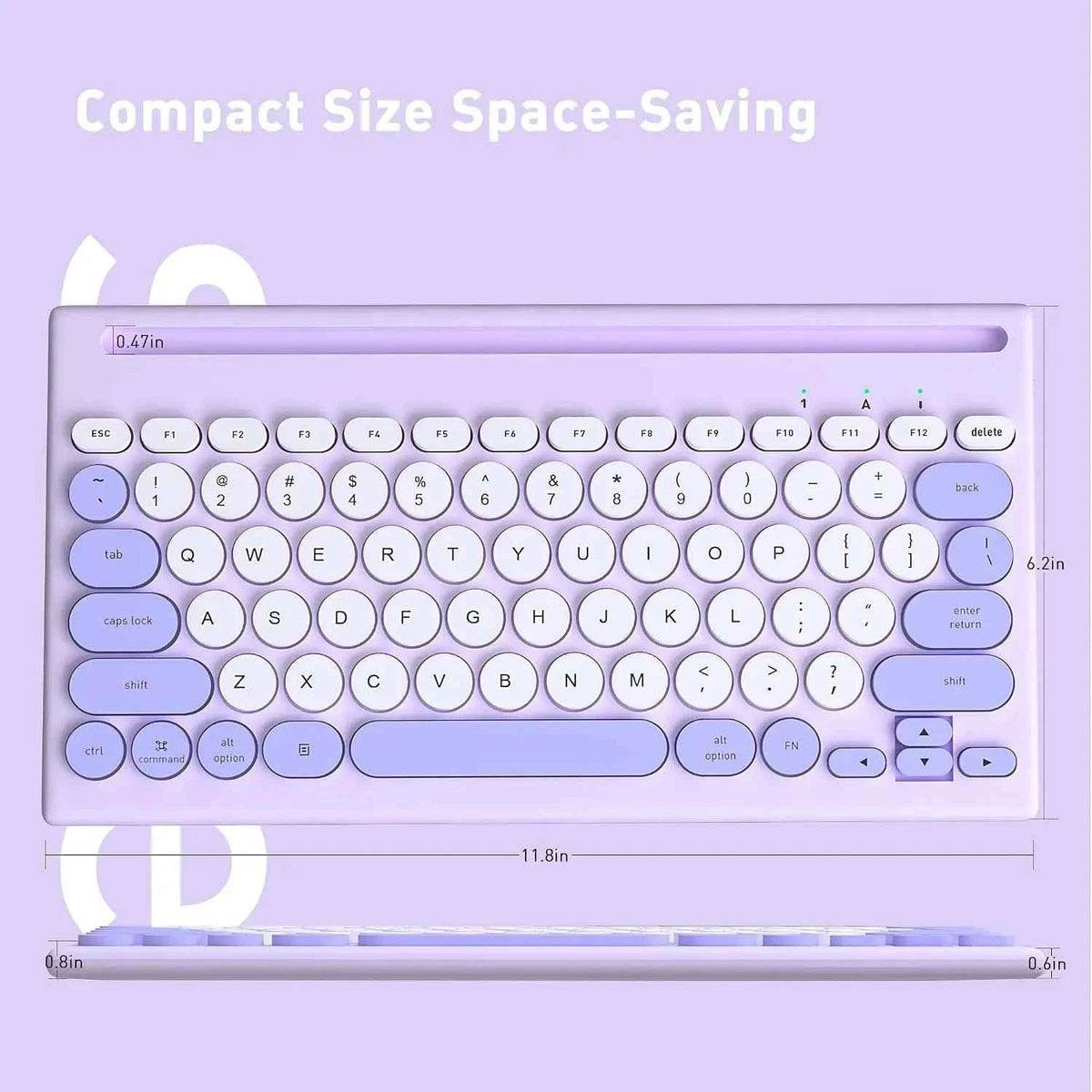 Purple Multi-Device Bluetooth Wireless Keyboard with Easy-Switch for Up to 4 Devices, Slim, Laptop, Windows, Mac, Chrome OS, Android, iPadOS, Apple TV Lavender Keyboard