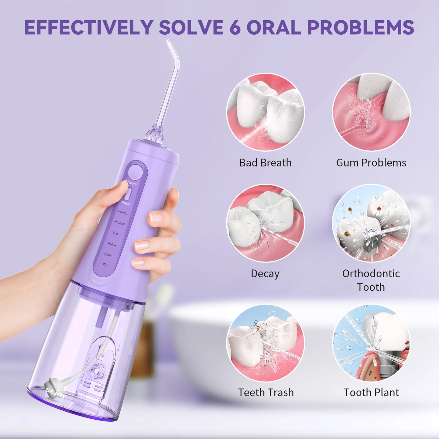 Water Flossers Oral Irrigator Rechargeable Portable 5 Modes