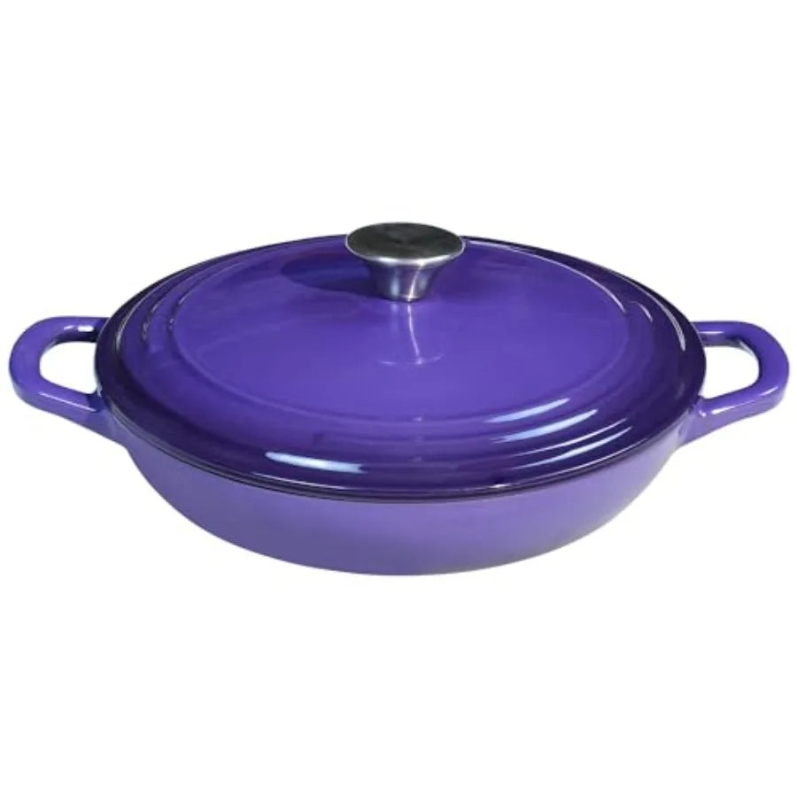 Purple Braiser Enameled Cast Iron Braiser Braiser Pan with Lid