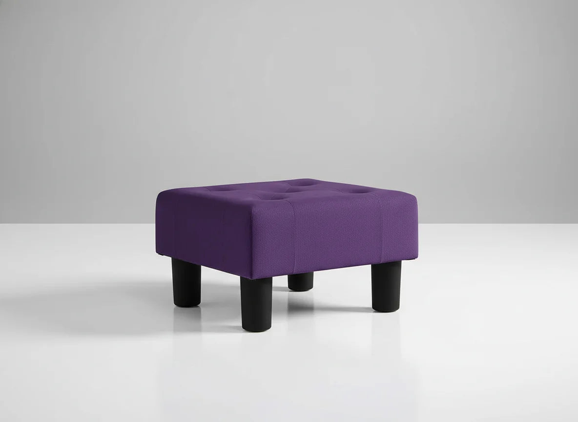 Velvet Footstool with Legs