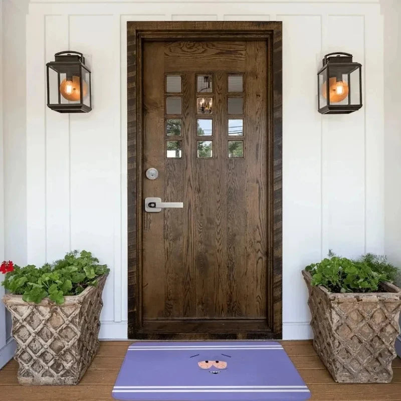 Purple Eye Print Non-Slip Doormat, Soft Floor Carpet for Bathroom Living Room Balcony