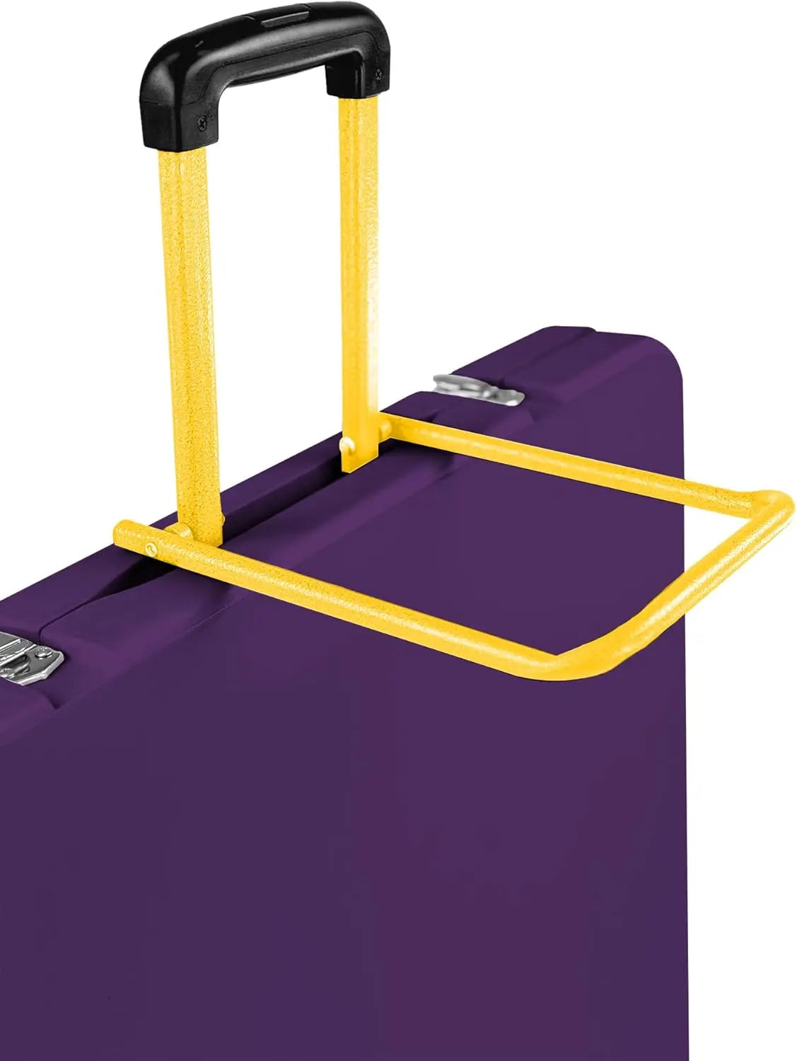 Creative Outdoor Folding Table and Chairs, 6 Ft, Built-in Wheels, Portable Durable Plastic (Purple & Yellow)
