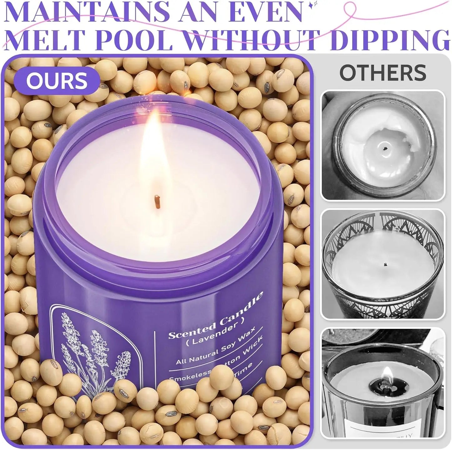 7.5oz Lavender Scented Soy Candle Highly-Scented