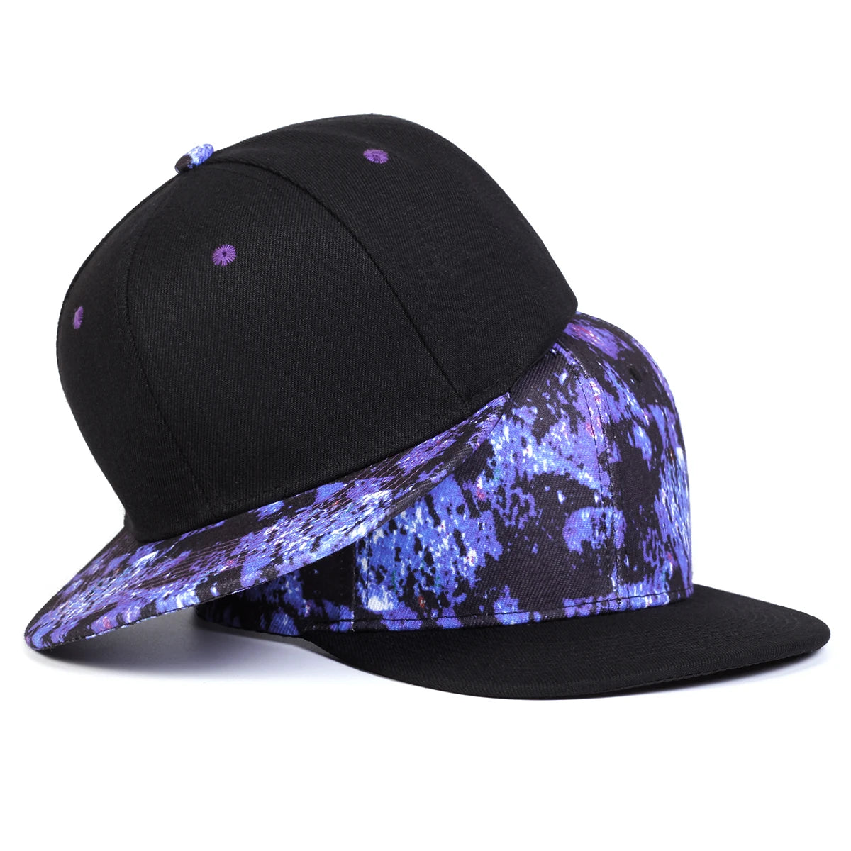 1piece Unisex Purple Starry Sky Print Hip Hop Hat