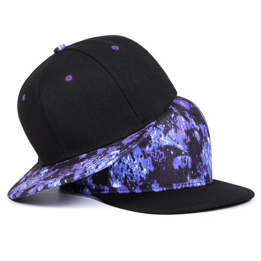 1piece Unisex Purple Starry Sky Print Hip Hop Hat