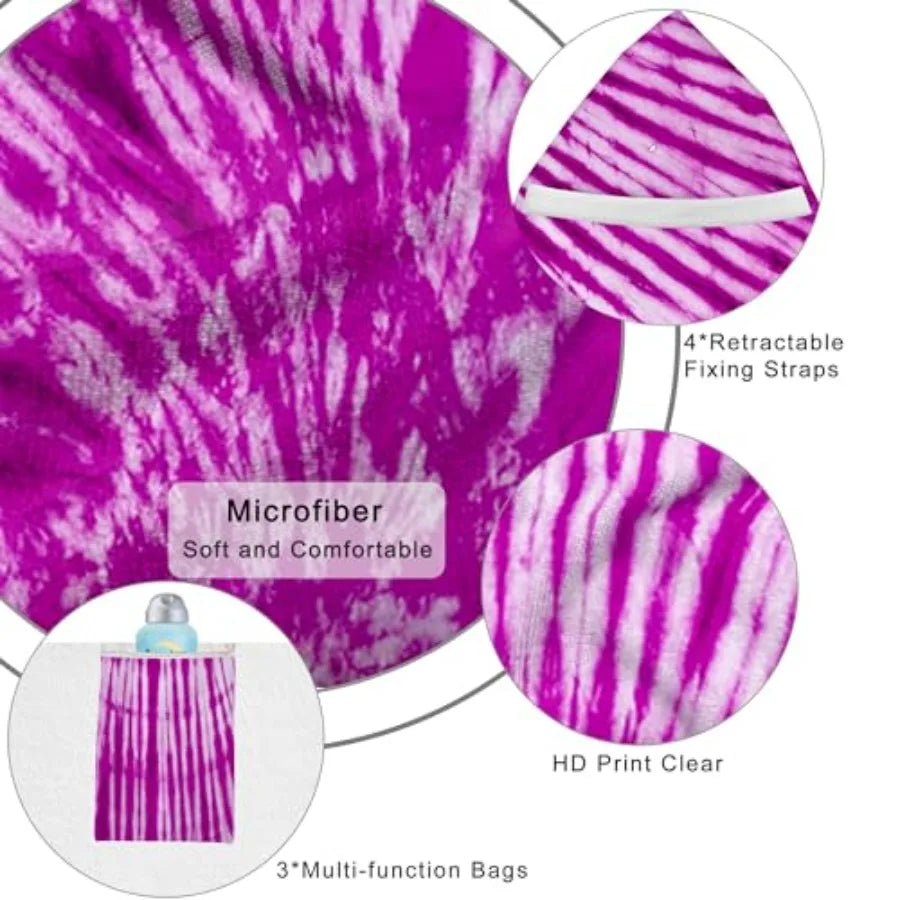 Lounge Chair Towel Cover, Tie Dye Style with Pockets -2 pc