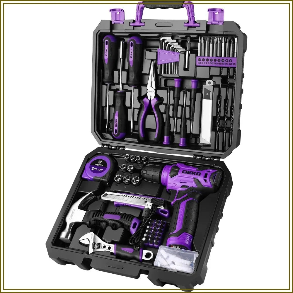 126-Piece Home Tool Kit with 8V Cordless Drill, w/ Storage Case