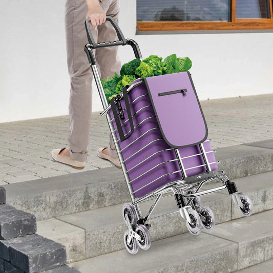 35L Folding Shopping Cart W/ 8 Wheels,
