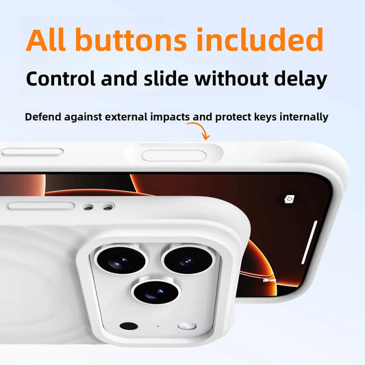 Water Ripple Silicone For Magsafe Wireless Charge Magnetic Phone Case For iPhone Air 17 16 15 14  Pro Max Soft Shockproof Cover