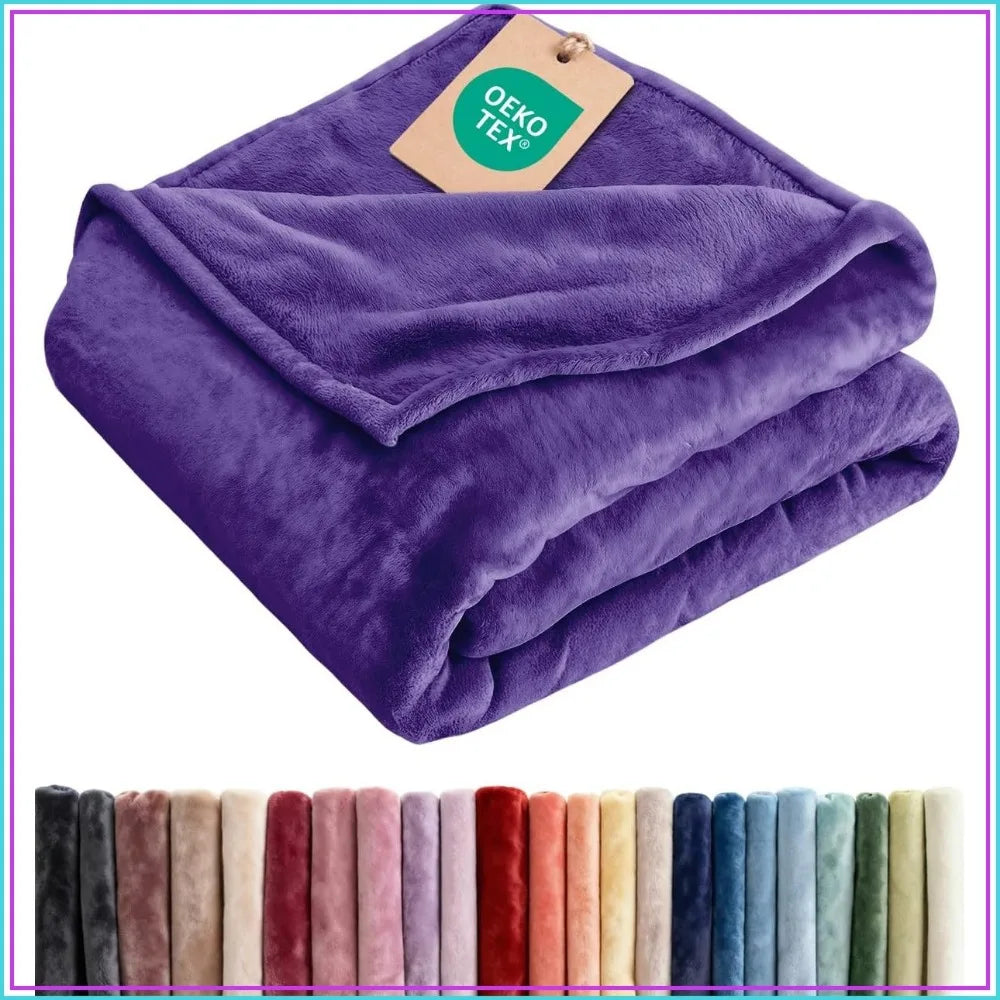 Ultra Soft Fleece Blanket Queen Size - Lightweight, Warm & Breathable