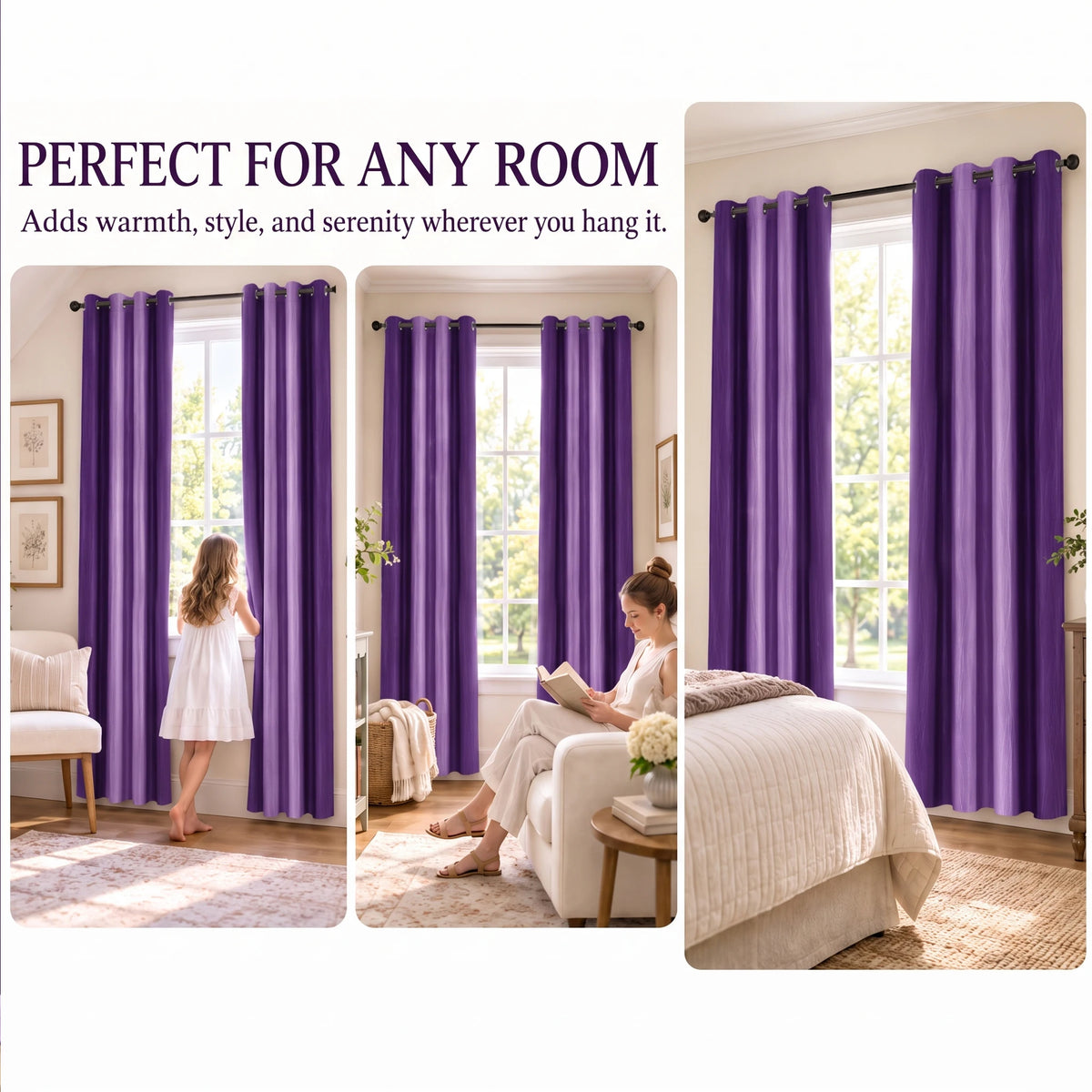2 Panels Gradient Total Blackout Window Curtains, Grommet Thermal Insulated Drapes, 100% UV Block & Maximum Privacy, Easy Hanging