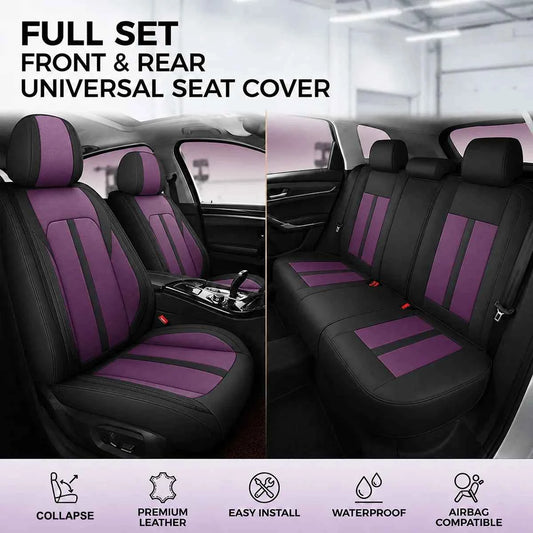 Car Seat Covers Full Set for Hyundai Tucson, Kona, i20, i30, i10, Santa Fe, Bayon, Nexo, Seat Protectors PU Leather, Breathable Soft Material, Waterproof Airbag Compatible, 5-Seats