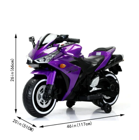 Kids Motorcycle 12V  for Kids  Ride on Toy with Training Wheels, Manual Throttle, Hand Controls