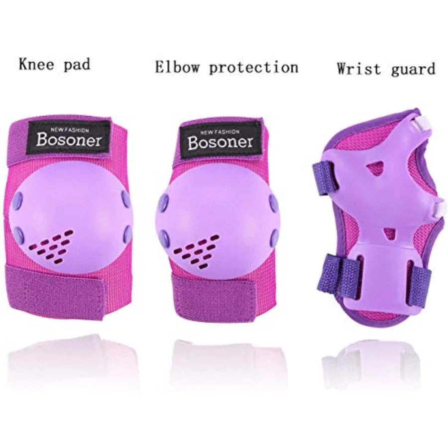 Youth Knee Pads Elbow Pads Wrist Guards Set for 3-15 Years