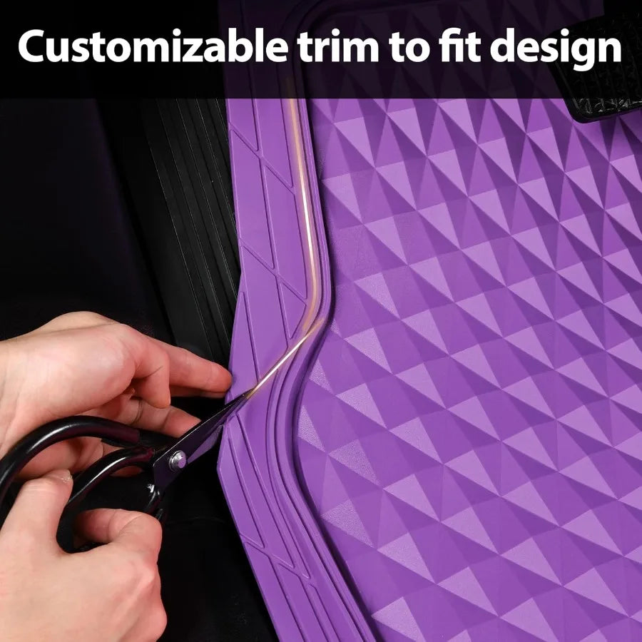 Heavy Duty Rubber Purple Car Floor Mats Cargo Liners