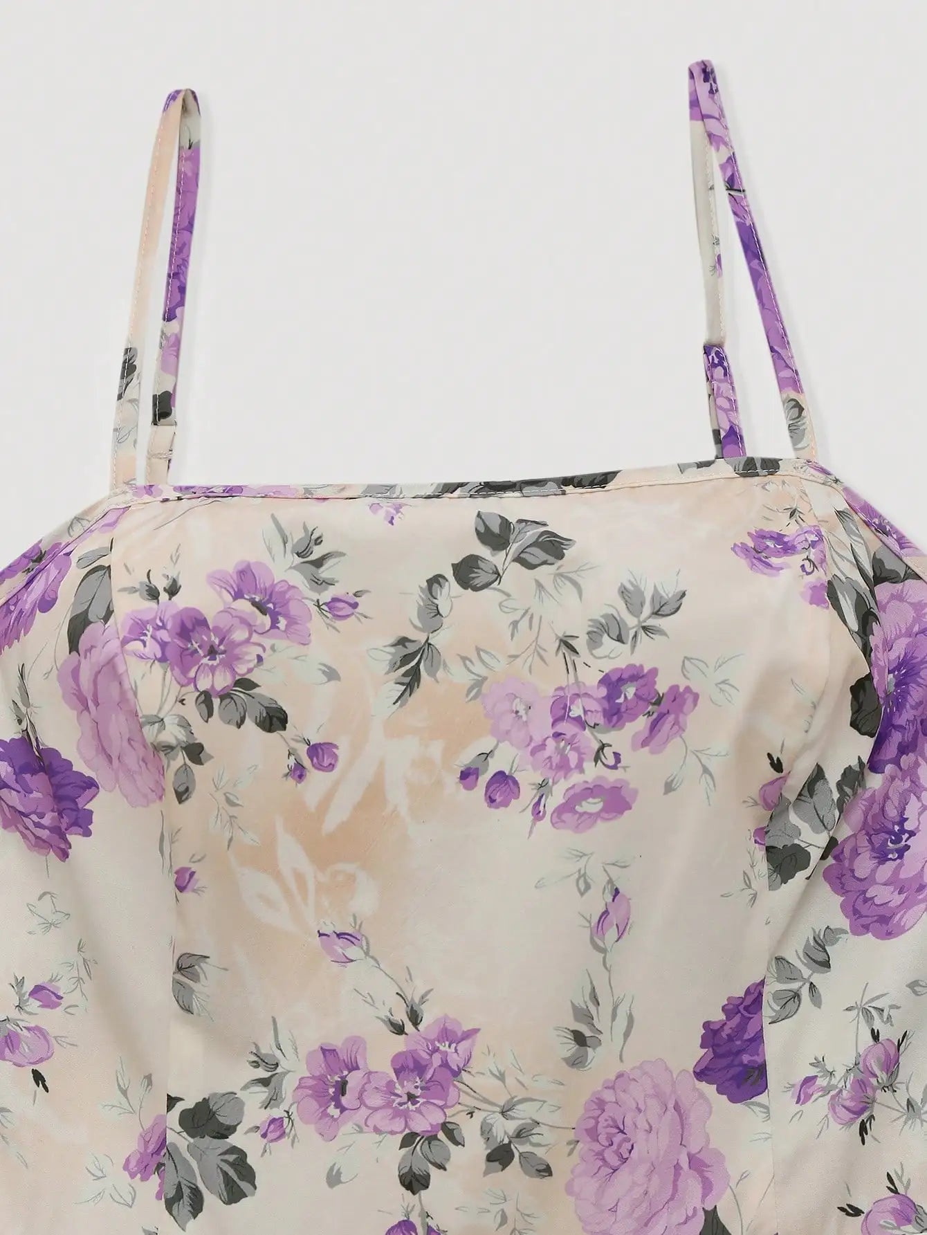 Women Floral Print Camisole Dress And Long Sleeve Cropped Jacket Set