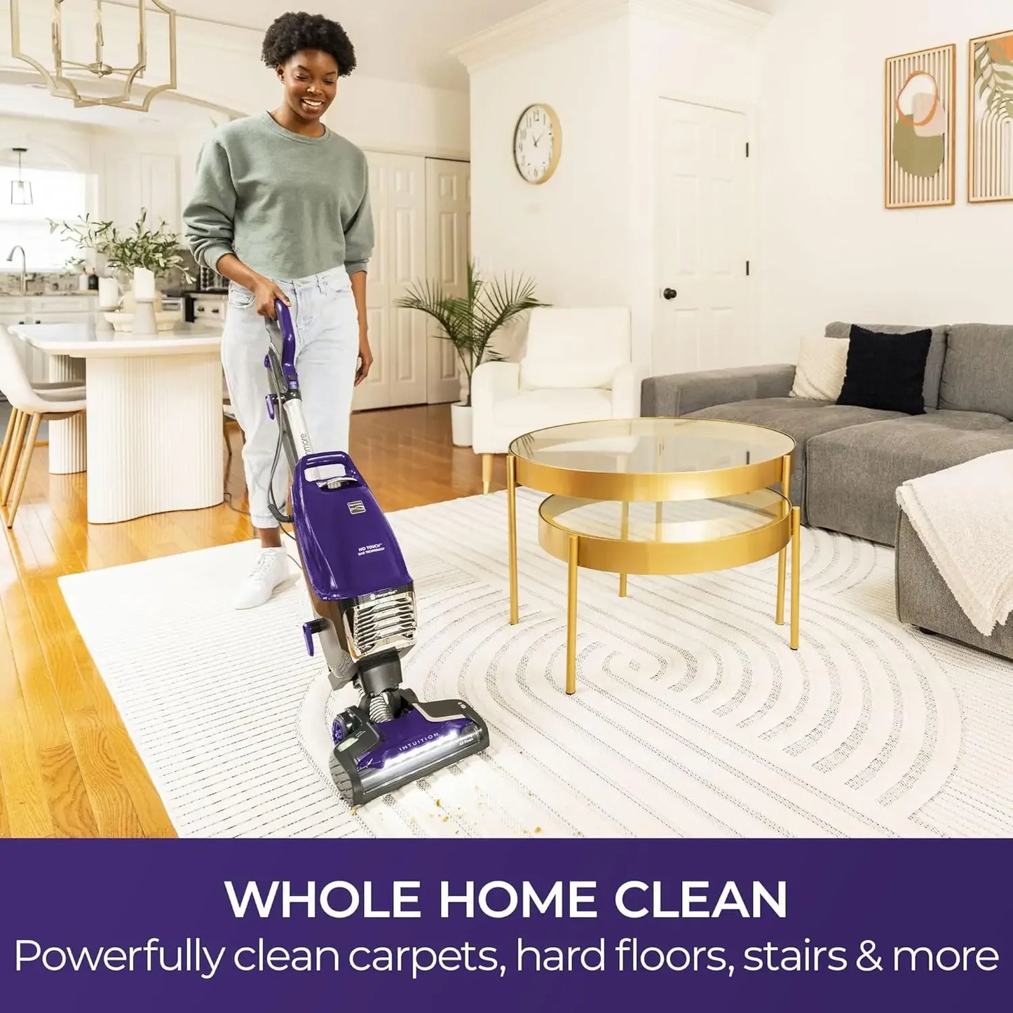 Powerful Bagged Upright Vacuum with HEPA Filter, 3-in-1 Tools for Hardwood Floors and Pet Hair, Lightweight