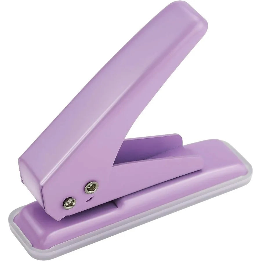 Handheld Single Hole Puncher with 1/4 Inches Diameter for 20 Sheets Capacity Metal Construction