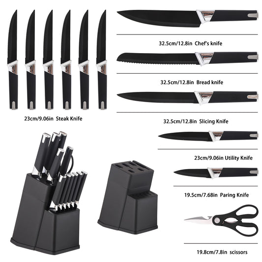 13 Pcs Professional Kitchen Knife Block Set - Purpleobsessions