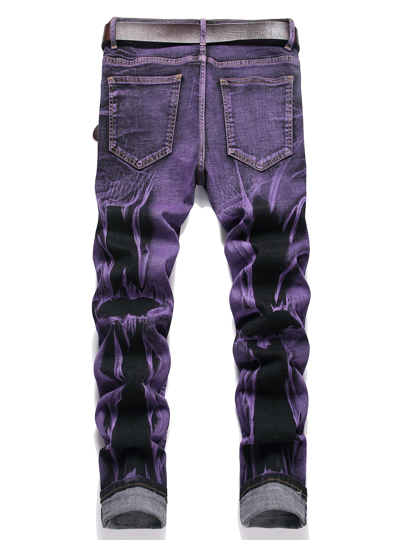 Stretch Slim Fit Jeans - Men's Mid Waist Distressed And Ripped Denim Jeans