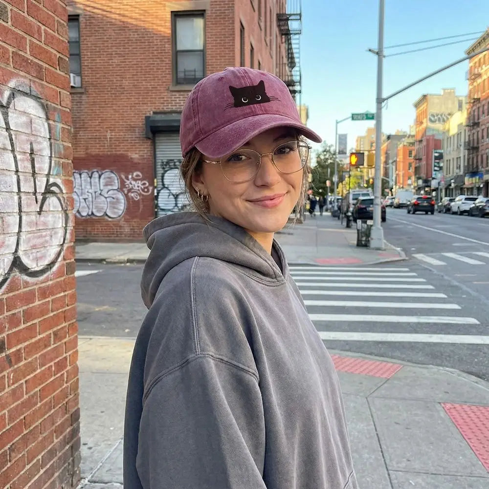 Cute Cartoon Cat Print Hat