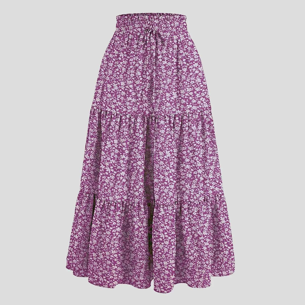 Women's Boho Floral Print  High Waist Maxi Skirt