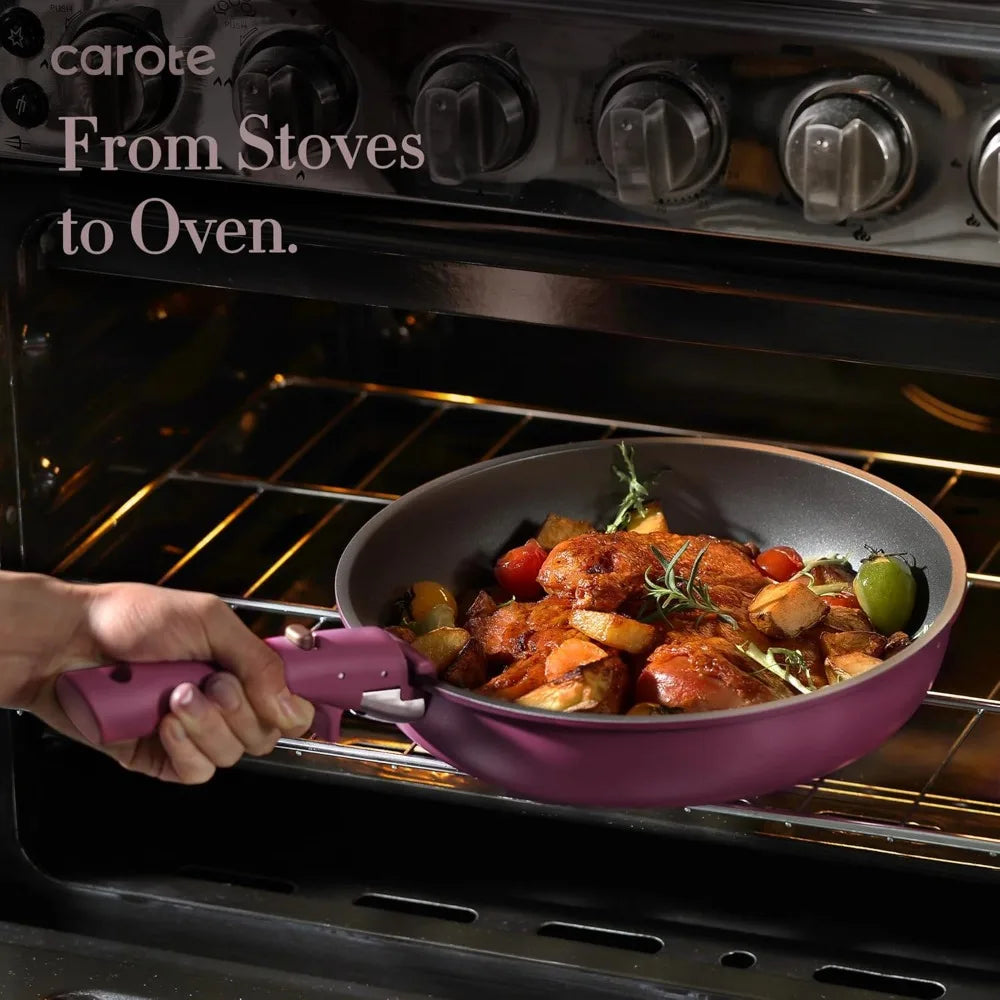21pcs Pots and Pans Set, Nonstick Cookware Set Detachable Handle, Induction Kitchen Cookware Sets Non