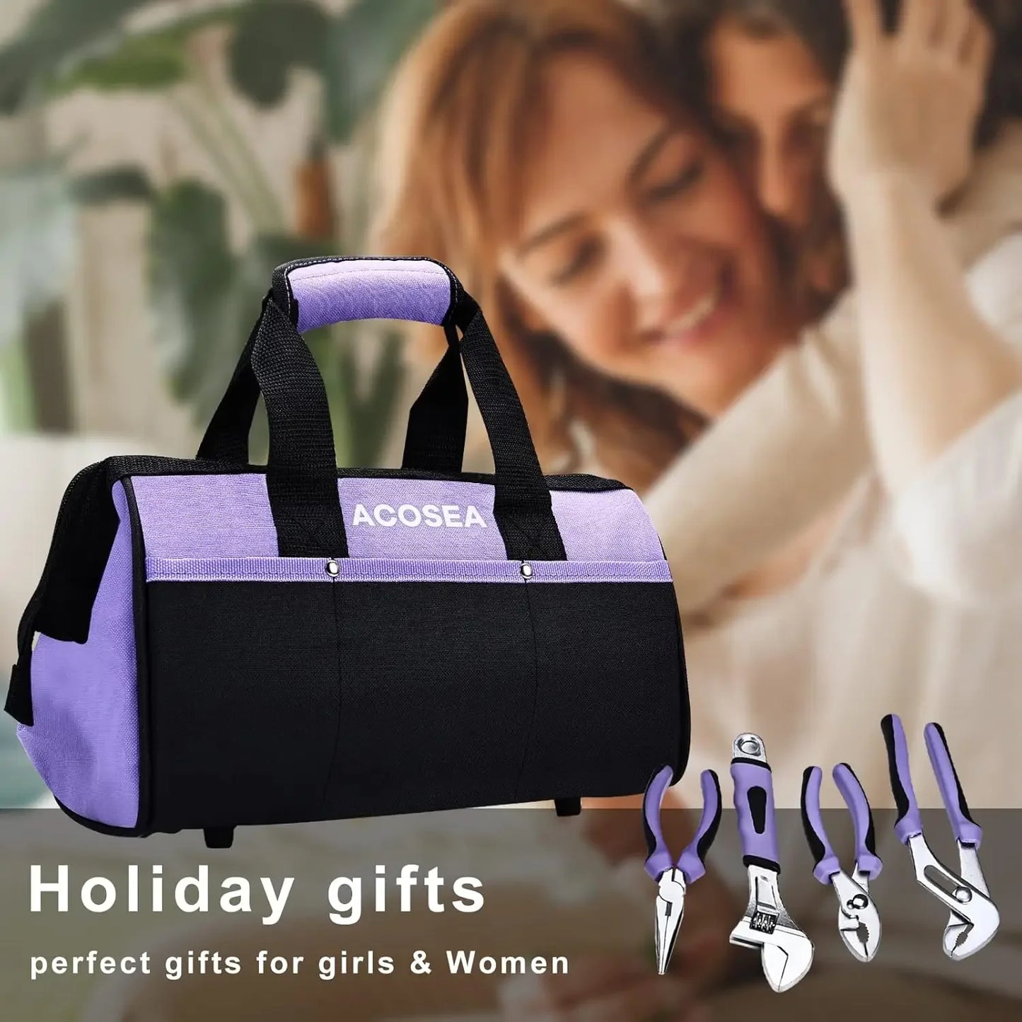 223-Piece Purple Tool Set with 13-Inch Wide Mouth Tool Bag