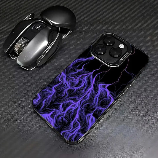 Purple lightning Phone Case case for iPhone17 16 15 14 13 12 11 Pro/ Max/Plus shock-proof rear cover anti-fingerprint