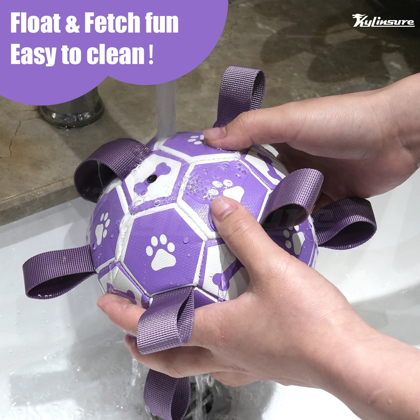Dog Toys Soccer Ball with Straps, Interactive Dog Toy