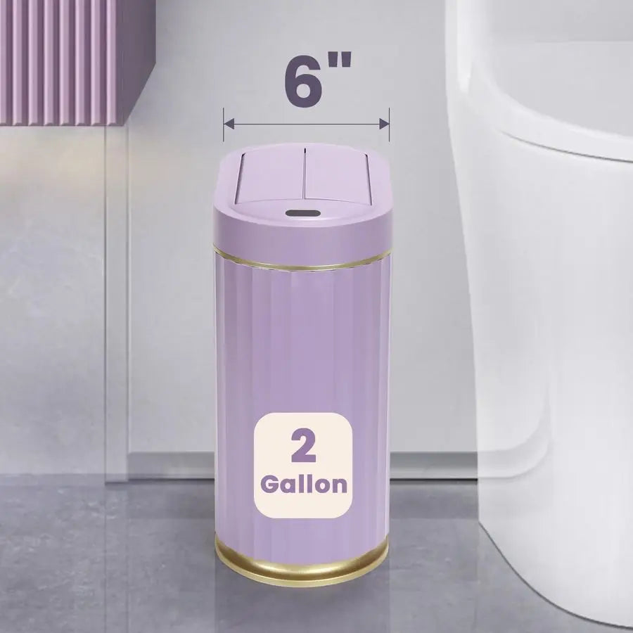 Bathroom Trash Can with Lid Butterfly, Motion Sensor Trash Can