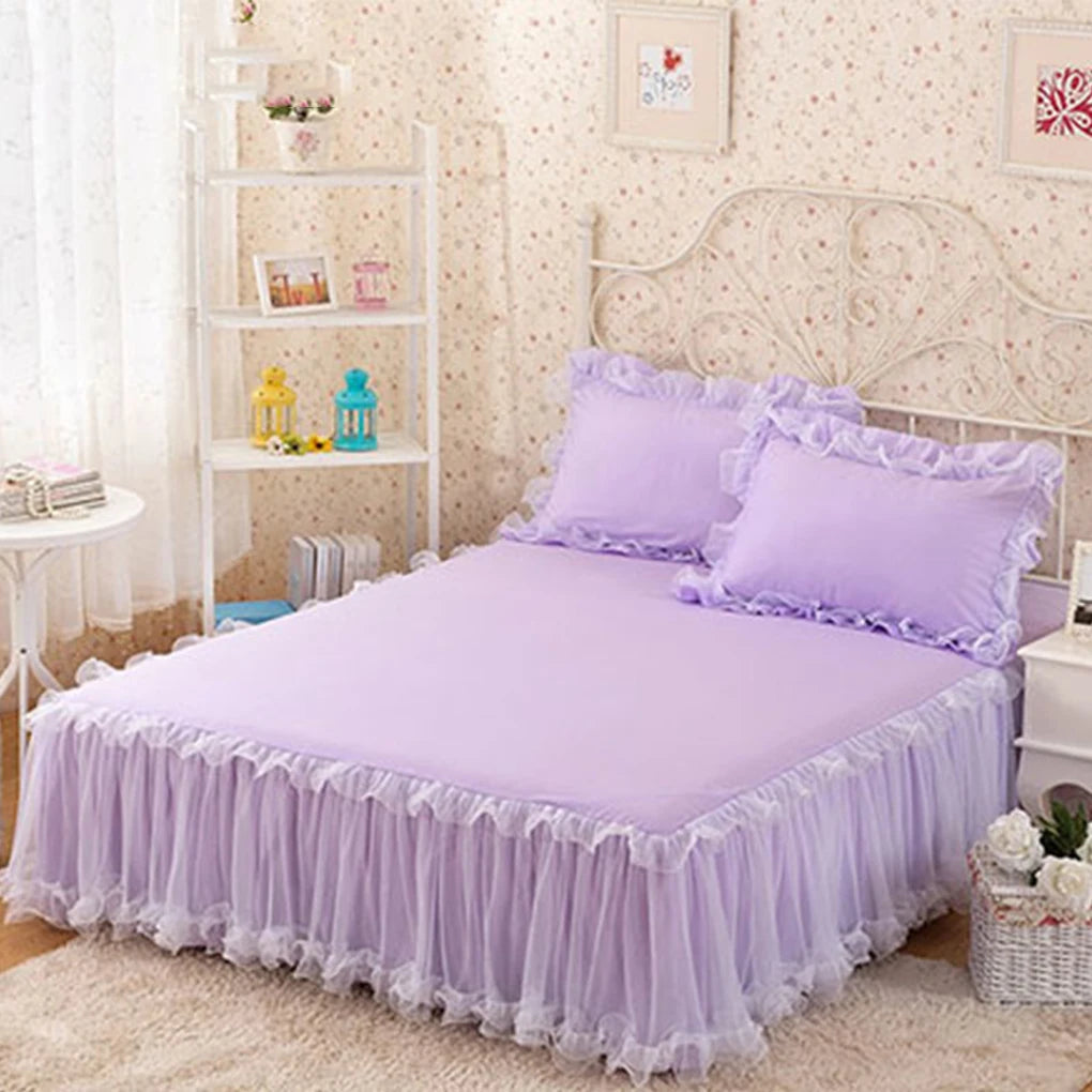 Lace Ruffle Bed Skirt & Pillow Shams