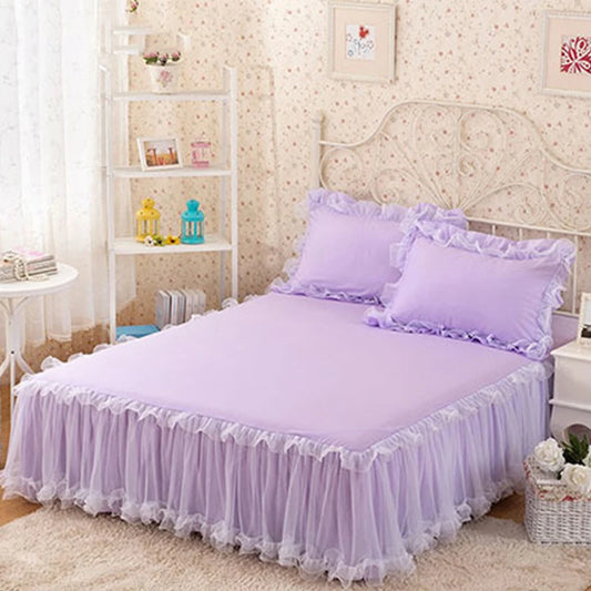 Lace Ruffle Bed Skirt & Pillow Shams