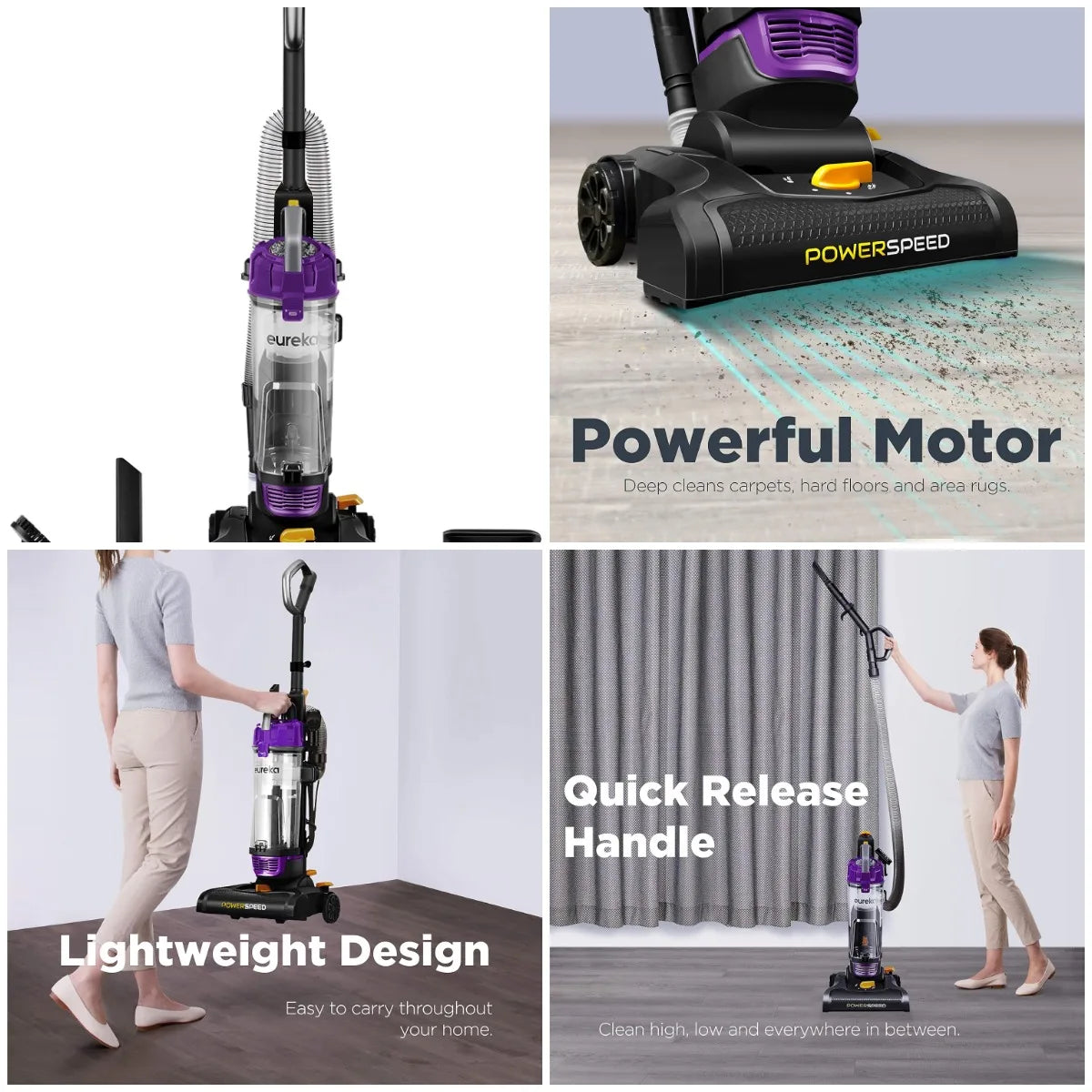 PowerSpeed Upright Vacuum Cleaner, Purple Design