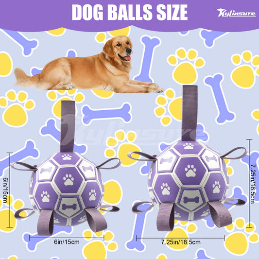 Dog Toys Soccer Ball with Straps, Interactive Dog Toy