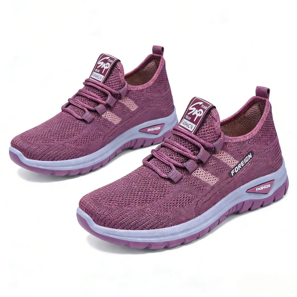 Women's Purple Breathable Mesh Sneakers, Lightweight Non-Slip Casual Walking Shoes for Daily Wear