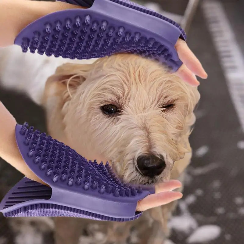 Pet Gloves -- Double-sided Shedding Bathing & Hair Remover Gloves
