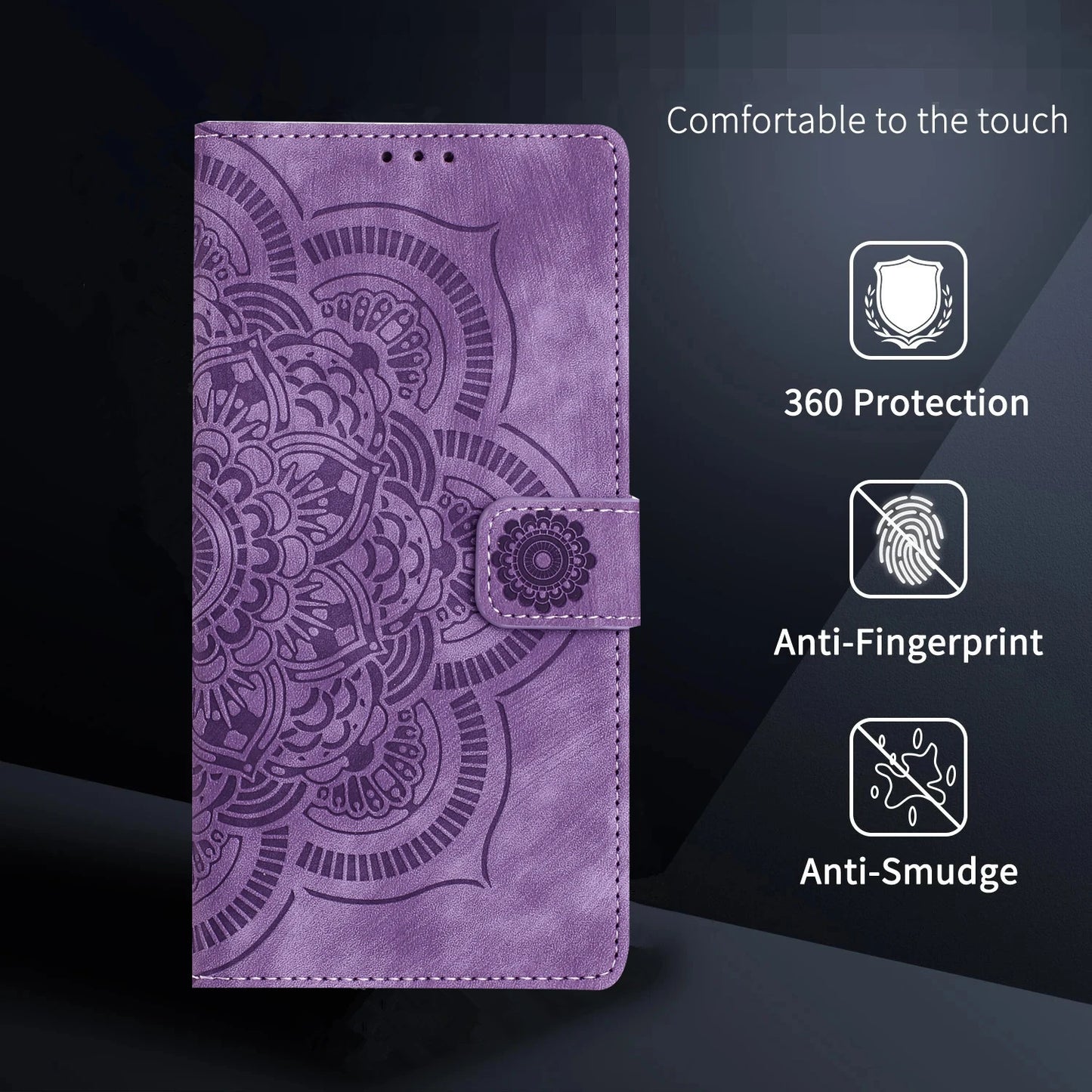 3D Embossed Flower Leather Phone Wallet Case Book For Samsung Galaxy S25 Edge S24 Ultra S23 Plus S22 S21 FE A16 A56 Flip Cover