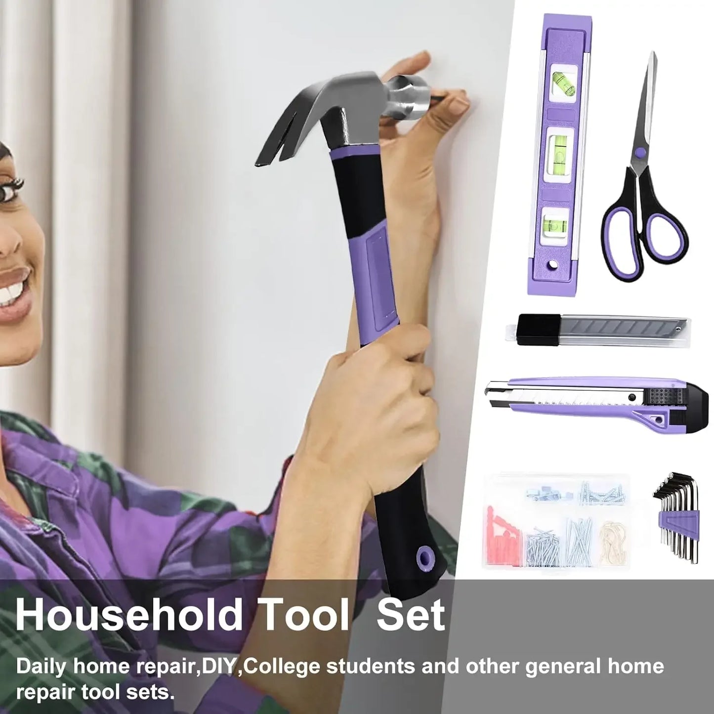 223-Piece Purple Tool Set with 13-Inch Wide Mouth Tool Bag