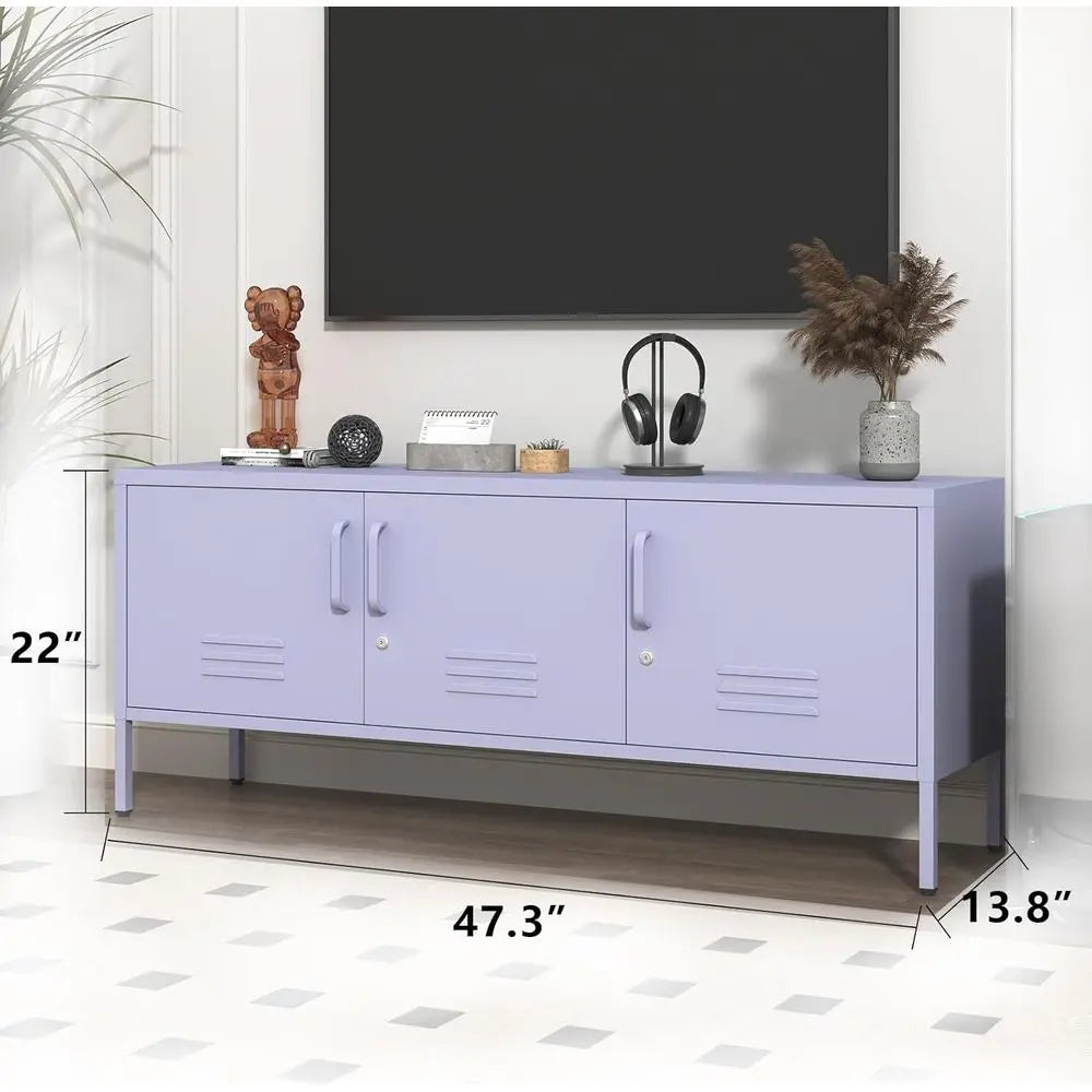 Adjustable Shelf Metal Storage Cabinet, 22H x 47.3W x 13.8D