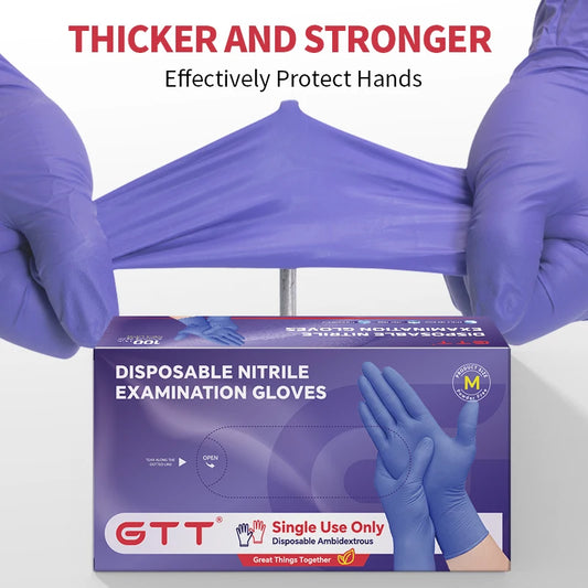 200bPcs Disposable Nitrile Gloves Food Grade Gloves, Purple, 5mil Thickened Protective Gloves