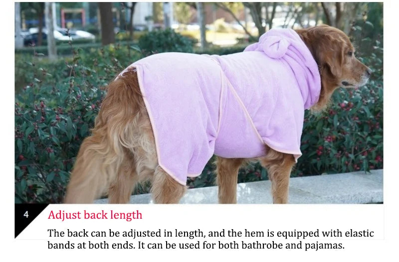 Super Absorbent Pet Towel Bathrobe Bath Towel, Quick-Drying Microfiber for Cat/Dog Bath