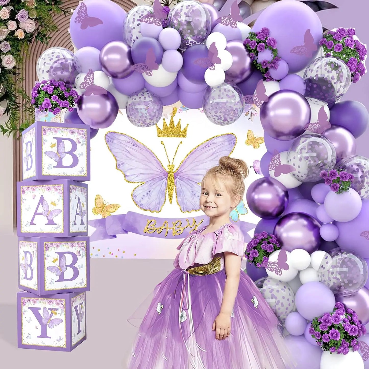 151 PCS Purple Latex Balloon Set