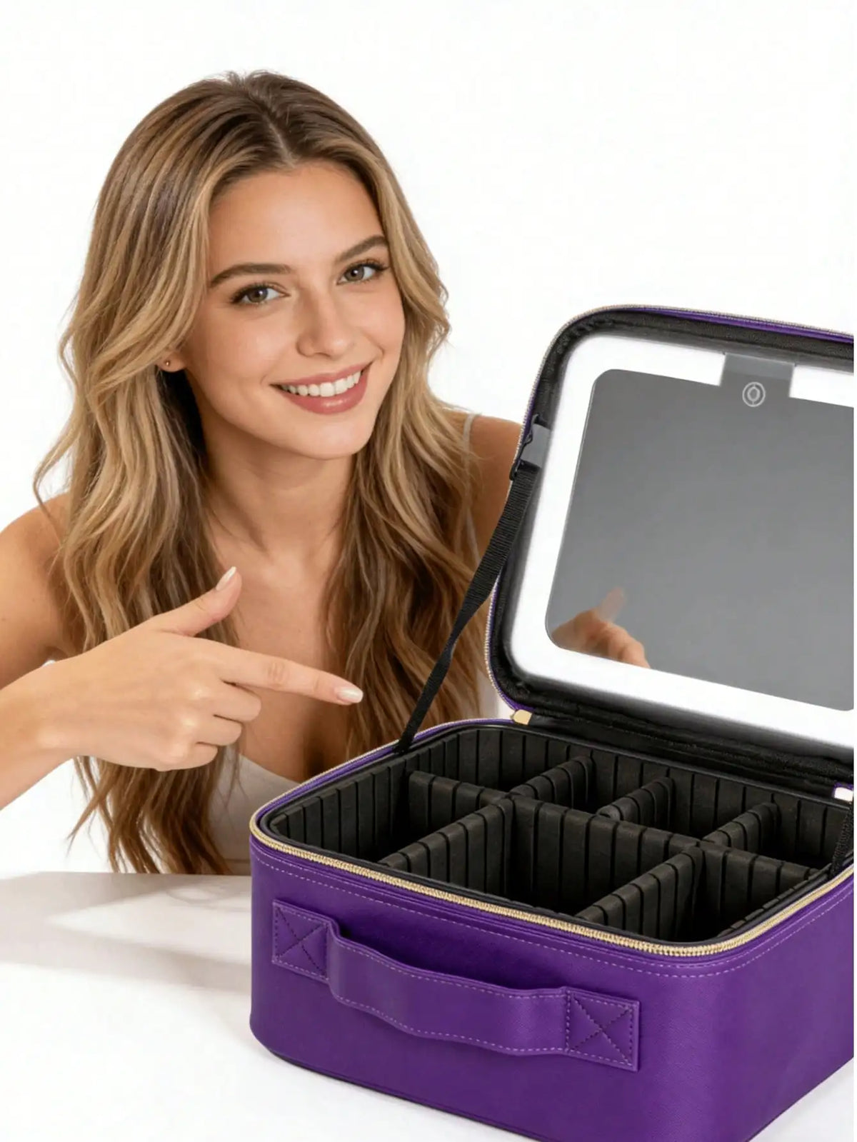 Large Capacity Travel Makeup Bag with 6 Compartments
