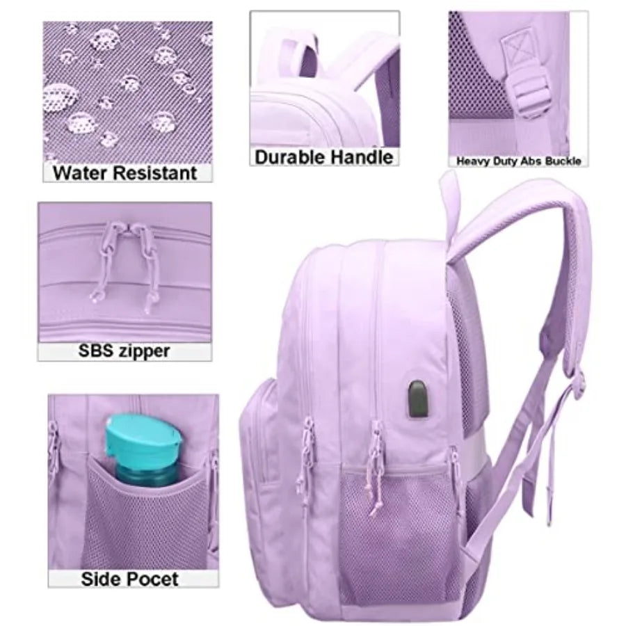 Classic Travel backpack, Anti Theft Laptop Backpack with USB Charging Port