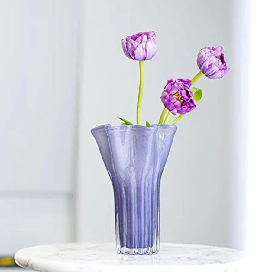 8'' Blown Glass Flower Vase