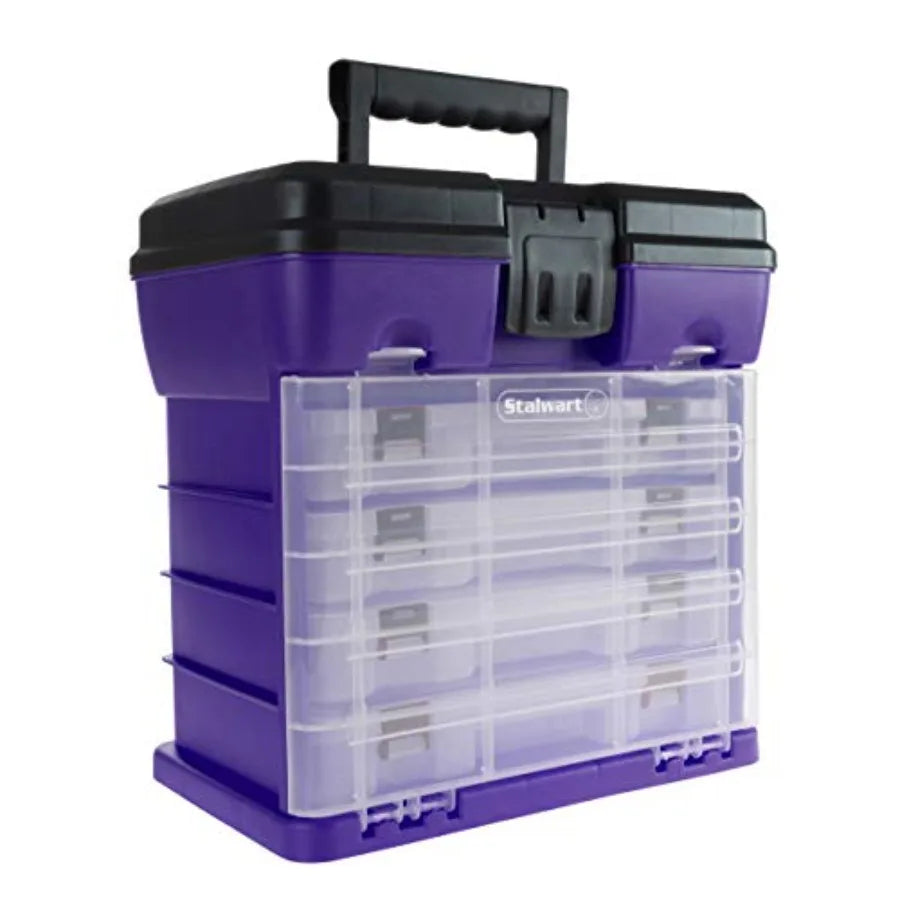 Storage and Toolbox-Durable Organizer Utility Box-4 Drawers with 19 Compartments Each