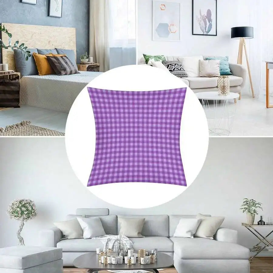 18x18 Inch Purple Plaid Decorative Pillow Cover